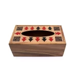 Embroidery Olive Wood Tissue Box | Rectangular