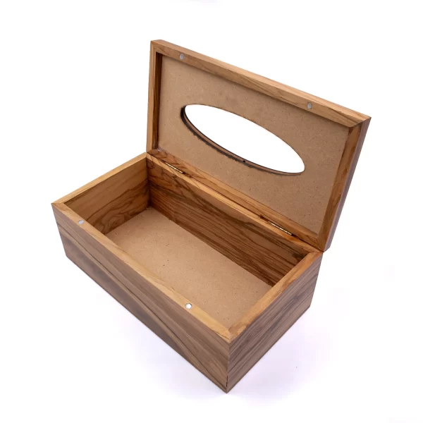 Embroidery Olive Wood Tissue Box | Rectangular