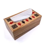 Embroidery Olive Wood Tissue Box | Rectangular