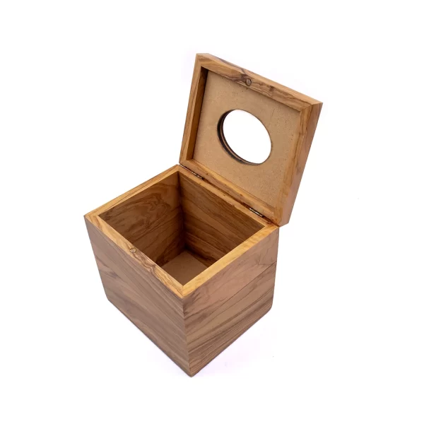 Embroidery Olive Wood Tissue Box | Square
