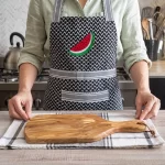 Kuffiyeh Apron with Watermelon Logo X Olive wood Chopping Board