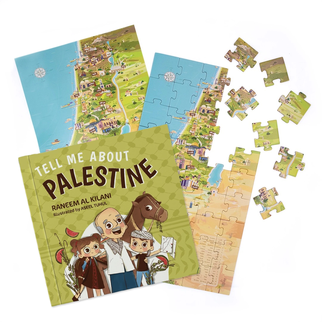 Map of Palestine Junior Kids Puzzle X Tell me about Palestine kids book